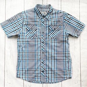Bleecker & Mercer Men’s Plaid Check Collared Button down Short sleeve Shirt 2XL